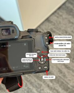 CÁC NÚT MẶT TRƯỚC CANON R50